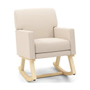 Upholstered Rocking Chair with and Solid Wood Base by LJGDeals