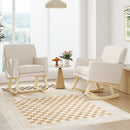 Upholstered Rocking Chair with and Solid Wood Base by LJGDeals