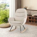 Upholstered Rocking Chair Nursery Glider Rocker with Padded Backrest and Seat-Beige by LJGDeals