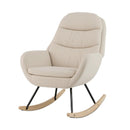Upholstered Rocking Chair Nursery Glider Rocker with Padded Backrest and Seat-Beige by DirectDeals