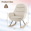 Upholstered Rocking Chair Nursery Glider Rocker with Padded Backrest and Seat-Beige by LJGDeals