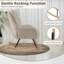 Upholstered Rocking Chair Nursery Glider Rocker with Padded Backrest and Seat-Beige by DirectDeals