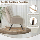 Upholstered Rocking Chair Nursery Glider Rocker with Padded Backrest and Seat-Beige by LJGDeals