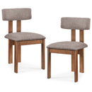 Upholstered Rubber Wood Dining Chairs Set of 2 with Curved Backrest by DirectDeals