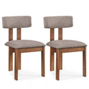 Upholstered Rubber Wood Dining Chairs Set of 2 with Curved Backrest by DirectDeals