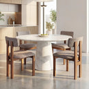 Upholstered Rubber Wood Dining Chairs Set of 4 with Curved Backrest by LJGDeals