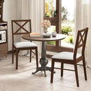 Upholstered Side Dining Chairs Set of 2 with Rubber Wood Frame by LJGDeals