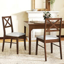 Upholstered Side Dining Chairs Set of 2 with Rubber Wood Frame by LJGDeals