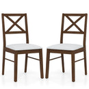 Upholstered Side Dining Chairs Set of 2 with Rubber Wood Frame by LJGDeals