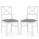 Upholstered Side Dining Chairs Set of 2 with Rubber Wood Frame