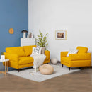 2 Pieces Upholstered Sofa Set with Removable Cushion Covers by DirectDeals