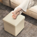 Upholstered Square Footstool with PVC Leather Surface for Bedroom by LJGDeals