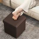 Upholstered Square Footstool with PVC Leather Surface for Bedroom by LJGDeals