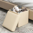 Upholstered Square Footstool with PVC Leather Surface for Bedroom by LJGDeals
