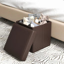 Upholstered Square Footstool with PVC Leather Surface for Bedroom by LJGDeals