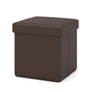 Upholstered Square Footstool with PVC Leather Surface for Bedroom by LJGDeals
