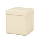Upholstered Square Footstool with PVC Leather Surface for Bedroom by LJGDeals