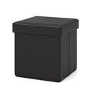 Upholstered Square Footstool with PVC Leather Surface for Bedroom by LJGDeals