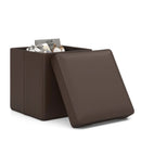 Upholstered Square Footstool with PVC Leather Surface for Bedroom by LJGDeals