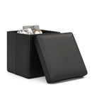 Upholstered Square Footstool with PVC Leather Surface for Bedroom by LJGDeals