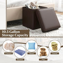 Upholstered Square Footstool with PVC Leather Surface for Bedroom by LJGDeals