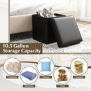 Upholstered Square Footstool with PVC Leather Surface for Bedroom by LJGDeals