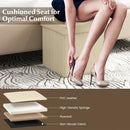 Upholstered Square Footstool with PVC Leather Surface for Bedroom by LJGDeals