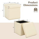 Upholstered Square Footstool with PVC Leather Surface for Bedroom by LJGDeals