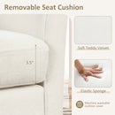 Upholstered Teddy Velvet Club Barrel Chair with Ottoman with Footrest-Beige