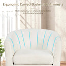 Upholstered Teddy Velvet Club Barrel Chair with Ottoman with Footrest by LJGDeals