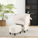 Upholstered Velvet Barrel Chair with Ottoman by LJGDeals