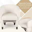 Upholstered Velvet Barrel Chair with Ottoman by LJGDeals