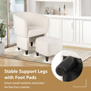 Upholstered Velvet Barrel Chair with Ottoman