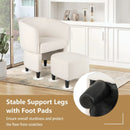 Upholstered Velvet Barrel Chair with Ottoman by LJGDeals
