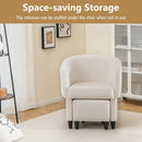 Upholstered Velvet Barrel Chair with Ottoman by LJGDeals