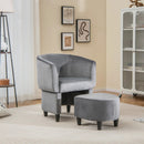 Upholstered Velvet Barrel Chair with Ottoman by LJGDeals