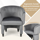 Upholstered Velvet Barrel Chair with Ottoman by LJGDeals