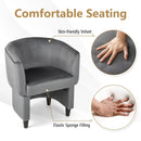 Upholstered Velvet Barrel Chair with Ottoman by LJGDeals