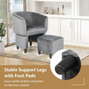 Upholstered Velvet Barrel Chair with Ottoman by LJGDeals