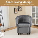 Upholstered Velvet Barrel Chair with Ottoman by LJGDeals