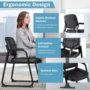 Set of 2 Waiting Room Chair Home Office PU Leather Guest Chairs-Black by LJGDeals
