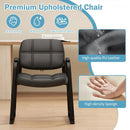 Set of 2 Waiting Room Chair Home Office PU Leather Guest Chairs-Black by LJGDeals