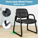 Set of 2 Waiting Room Chair Home Office PU Leather Guest Chairs-Black by LJGDeals