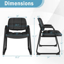 Set of 2 Waiting Room Chair Home Office PU Leather Guest Chairs-Black by LJGDeals