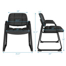 Set of 2 Waiting Room Chair Home Office PU Leather Guest Chairs-Black by DirectDeals