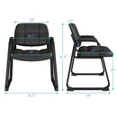 Set of 2 Waiting Room Chair Home Office PU Leather Guest Chairs-Black by LJGDeals
