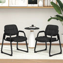 Set of 2 Waiting Room Chair Home Office PU Leather Guest Chairs-Black by LJGDeals