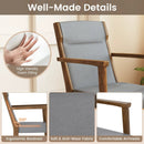 Upholstered Wooden Accent Chairs Set of 2 with High Back and Soft Cushion-Gray