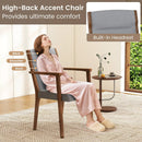 Upholstered Wooden Accent Chairs Set of 2 with High Back and Soft Cushion-Gray