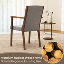 Upholstered Wooden Accent Chairs Set of 2 with High Back and Soft Cushion-Gray